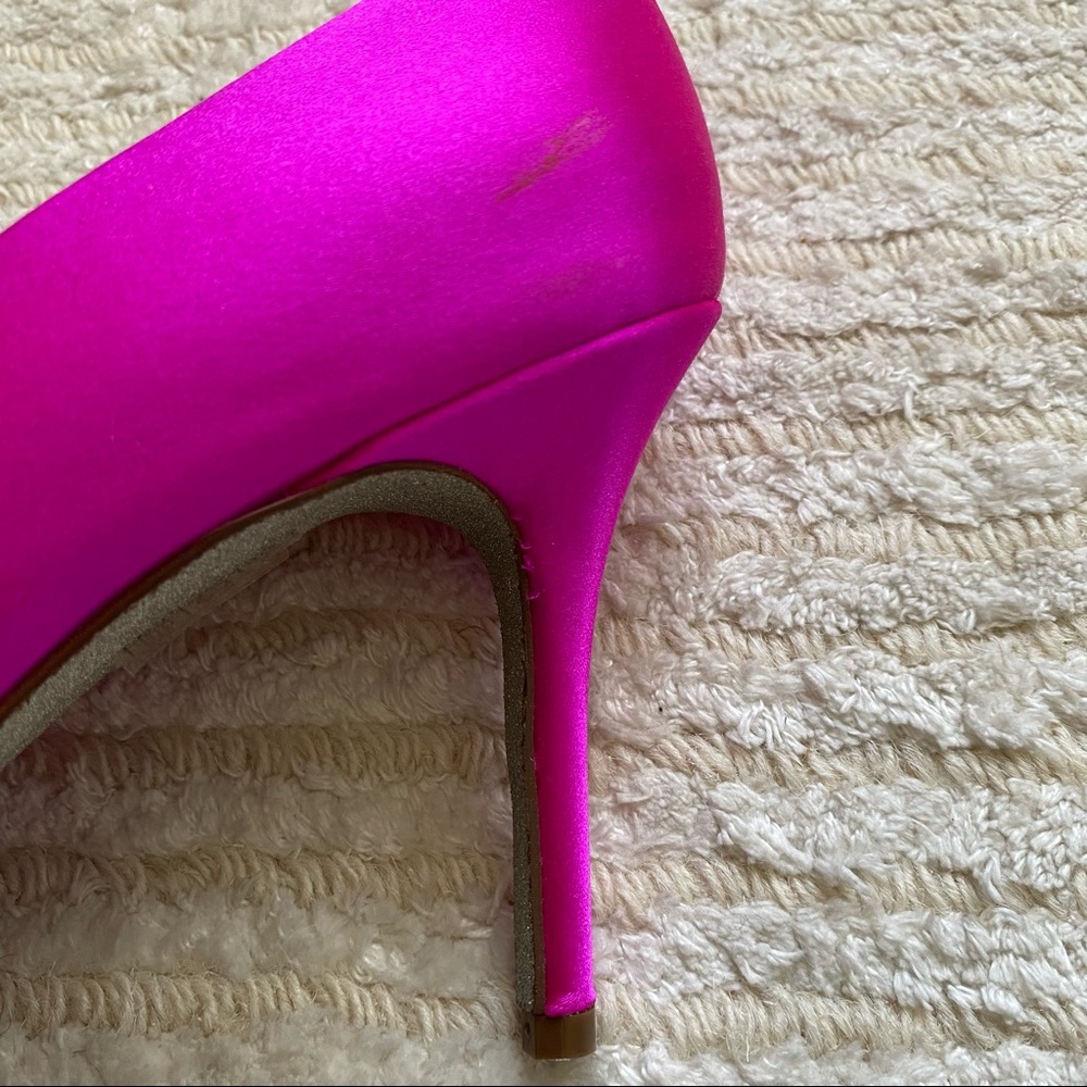 NWT J. Crew Elsie bright berry satin pumps - Picture 9 of 15